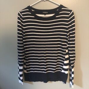 Express Navy/White Striped Sweater